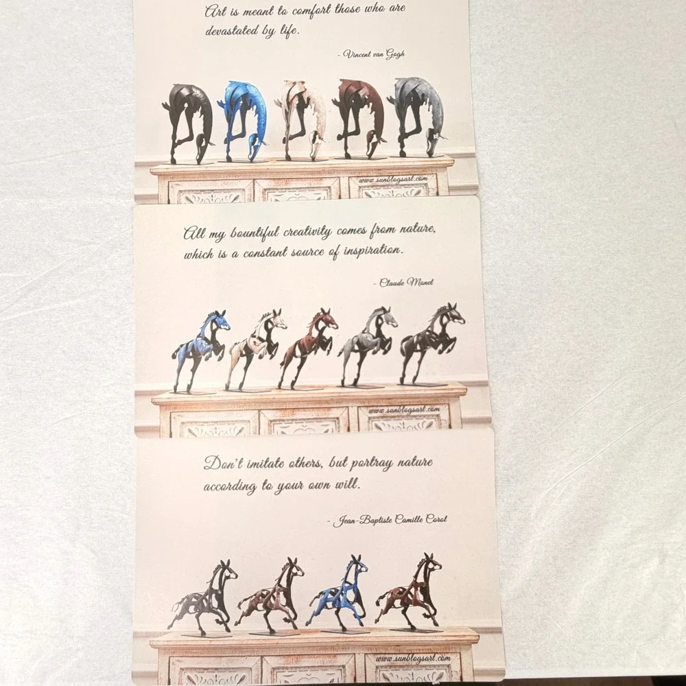 Sunblogs Art Multicolor Horse & Nature Postcards Artist Quotes‎ Set of 21pc